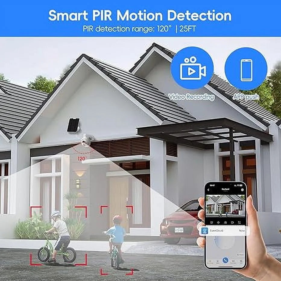 4MP HD Wireless Battery Security Camera with Color Night Vision W40074