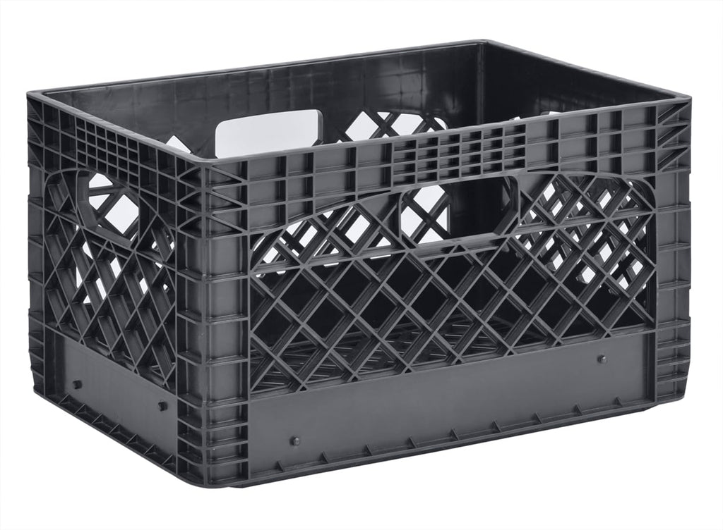 Black 24QT Heavy-Duty Plastic Milk Crate N621