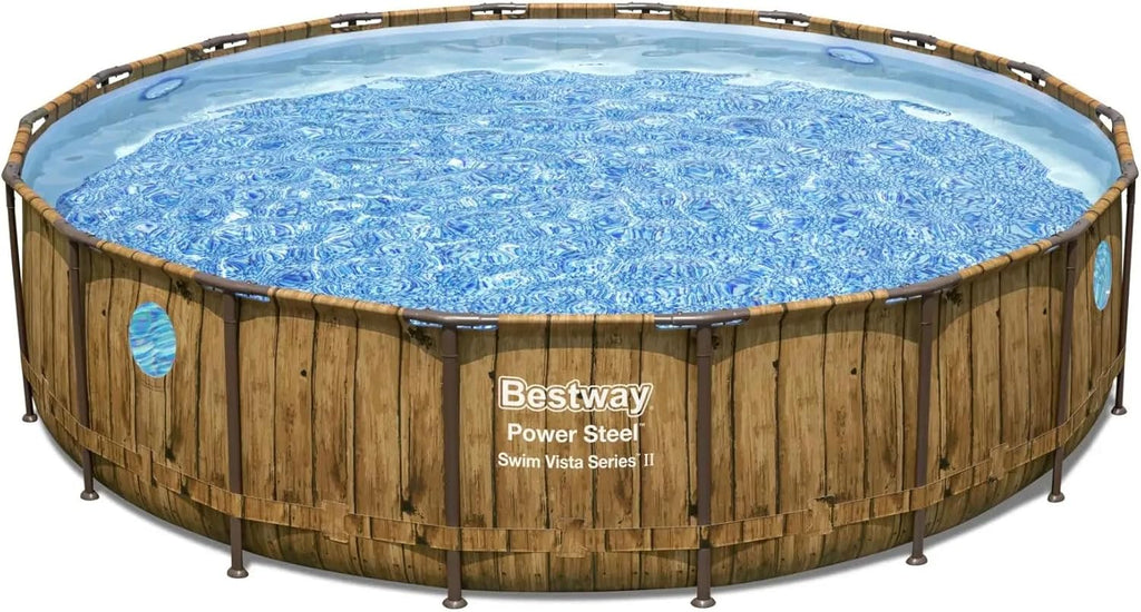 18' x 48" Round Above Ground Swimming Pool Set with Filter Pump, Ladder, and Cover M85565