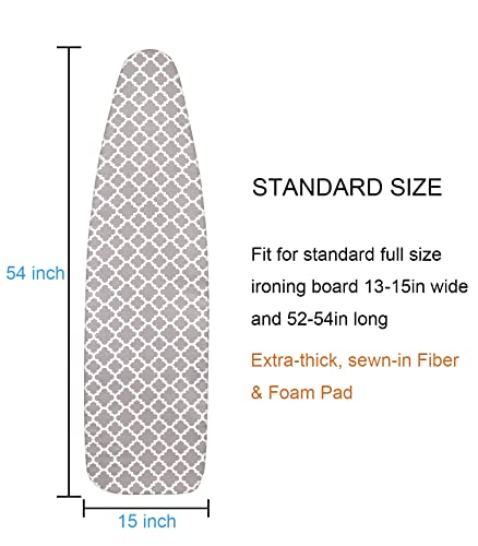 Extra-Wide Ironing Board Cover and Pad Replacement with Elasticized Edge 18" x 49" V8360