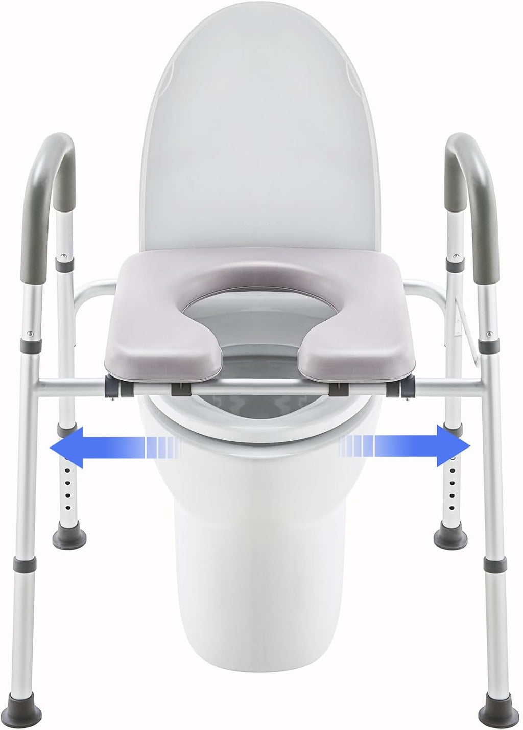 Adjustable Width Raised Toilet Seat with Handles Z325