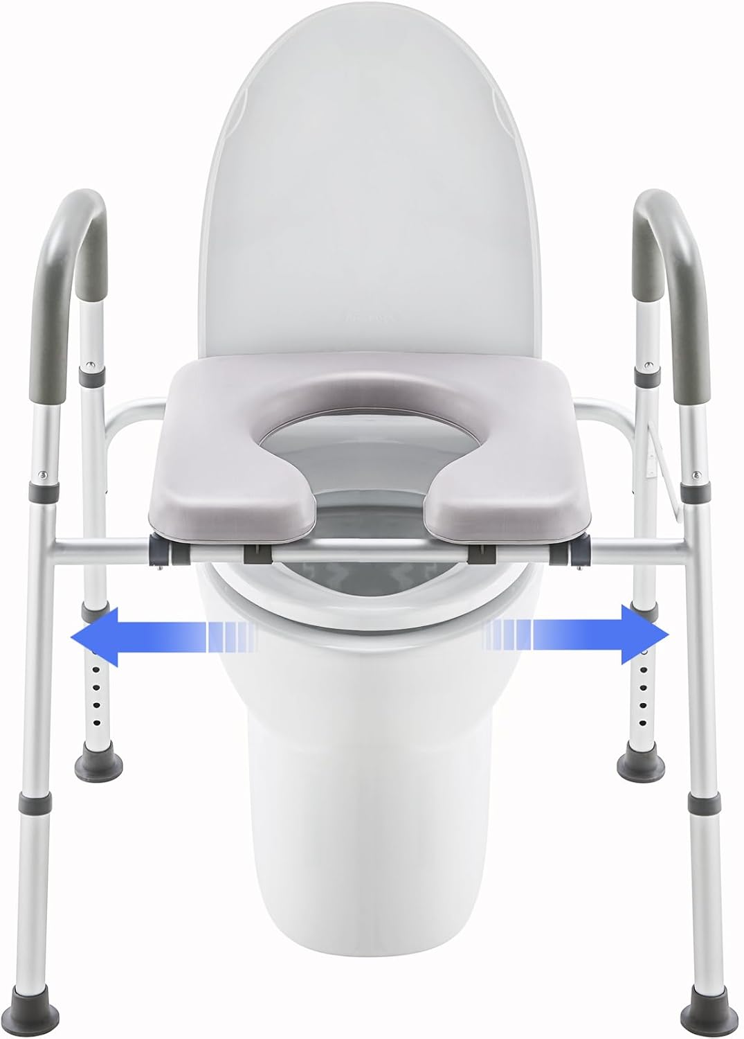 Adjustable Width Raised Toilet Seat with Handles Z325