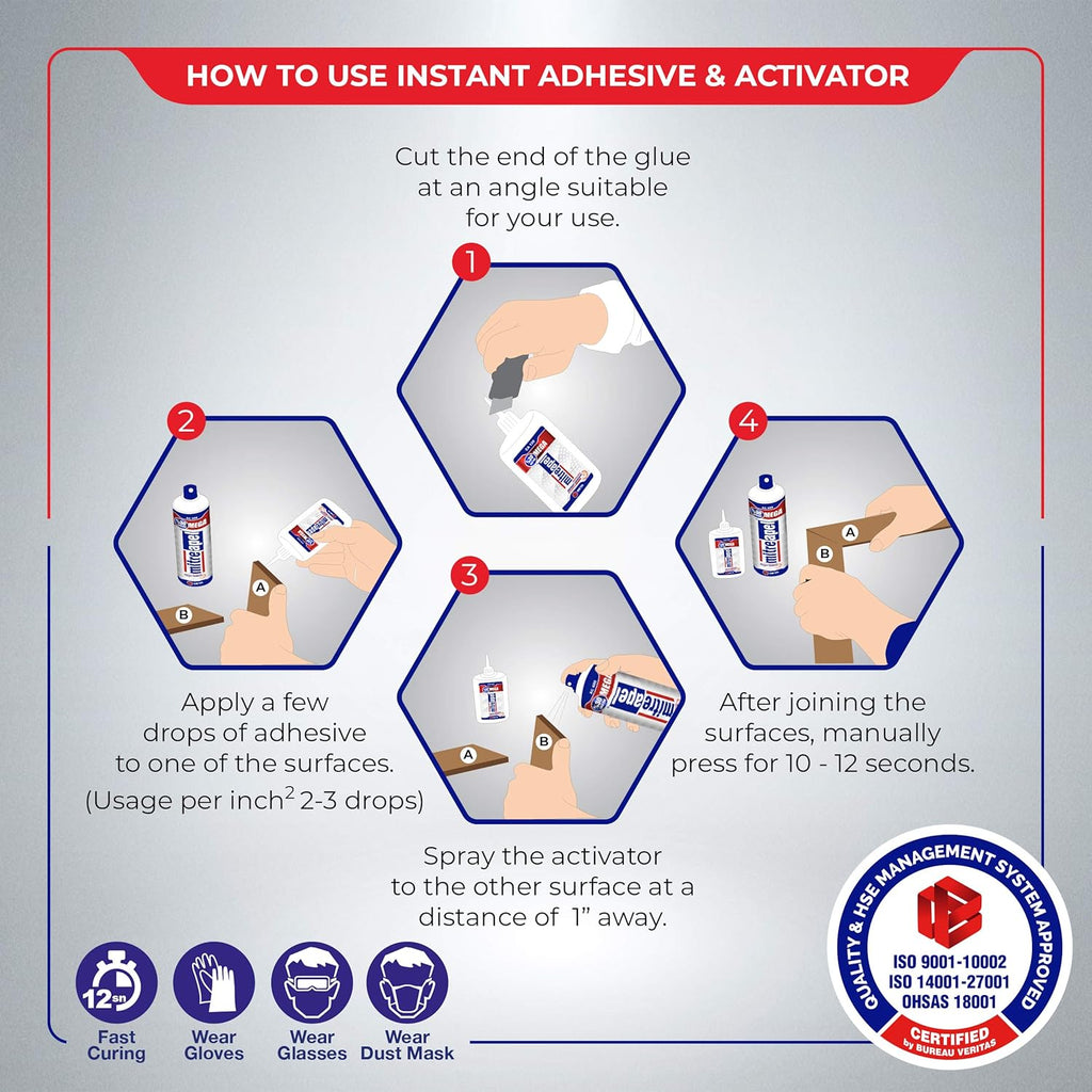 4.5 oz - 16.9 fl oz Cyanoacrylate Glue and Activator Spray W27879