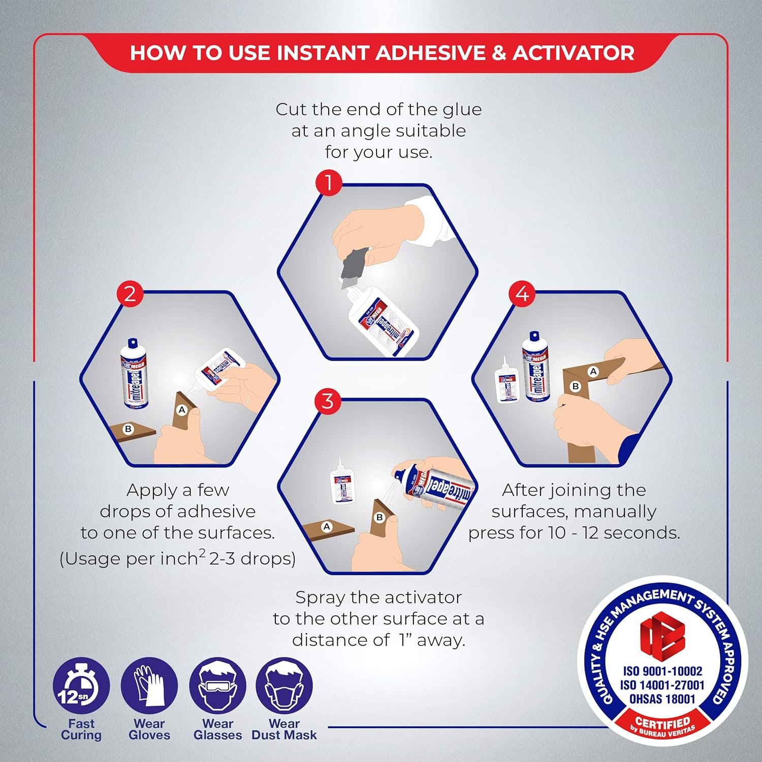 4.5 oz - 16.9 fl oz Cyanoacrylate Glue and Activator Spray W27879
