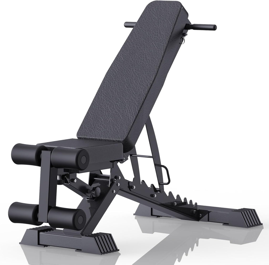 Adjustable Weight Bench, 1100 LB Capacity Heavy-duty Foldable Flat/Incline/Decline Exercise Bench U99140