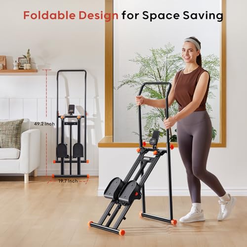 Foldable Stair Stepper Machine with Adjustable Handlebar & Pedals B9101