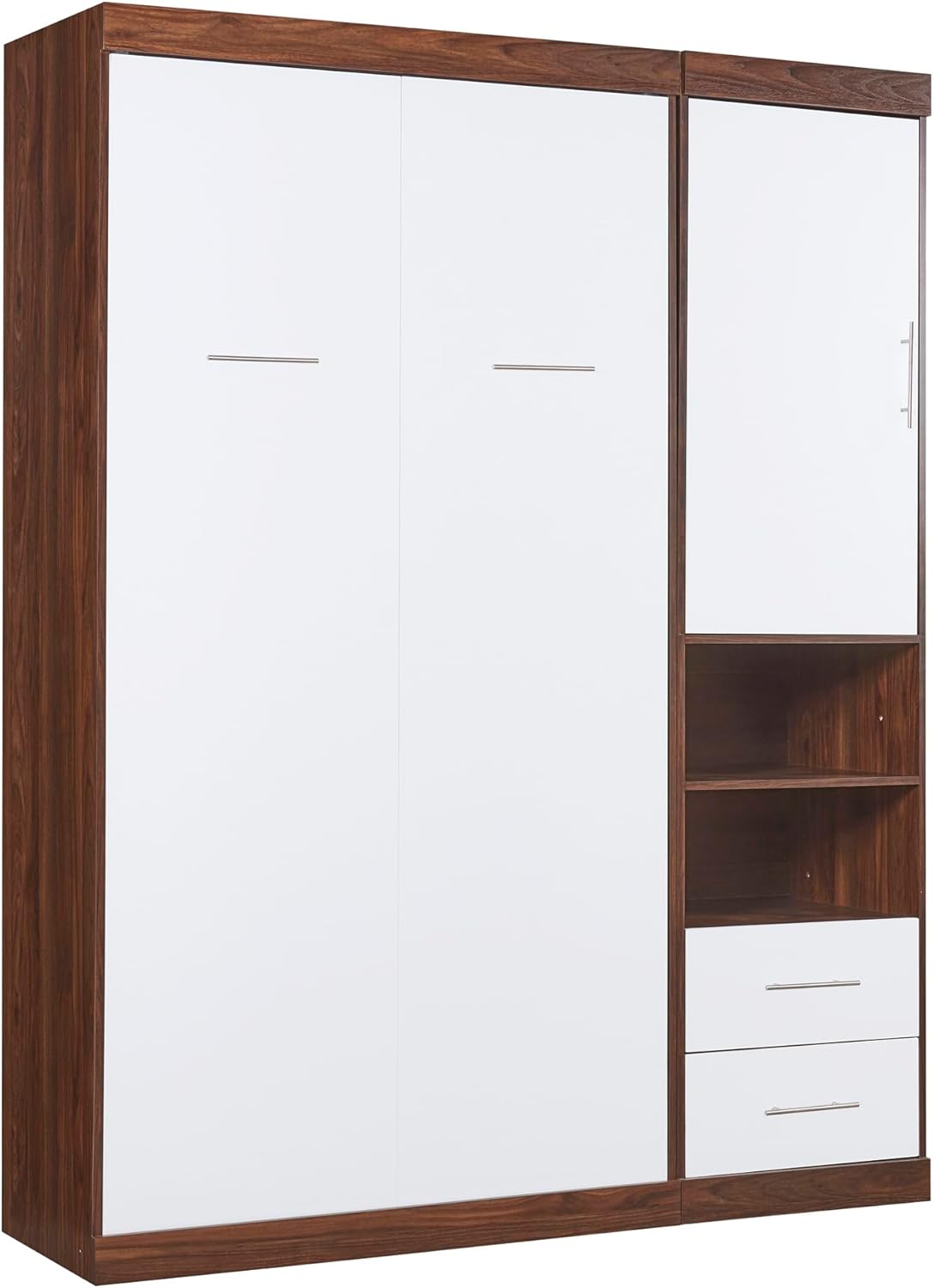 Twin Size Murphy Bed with Cabinet Gray T7150