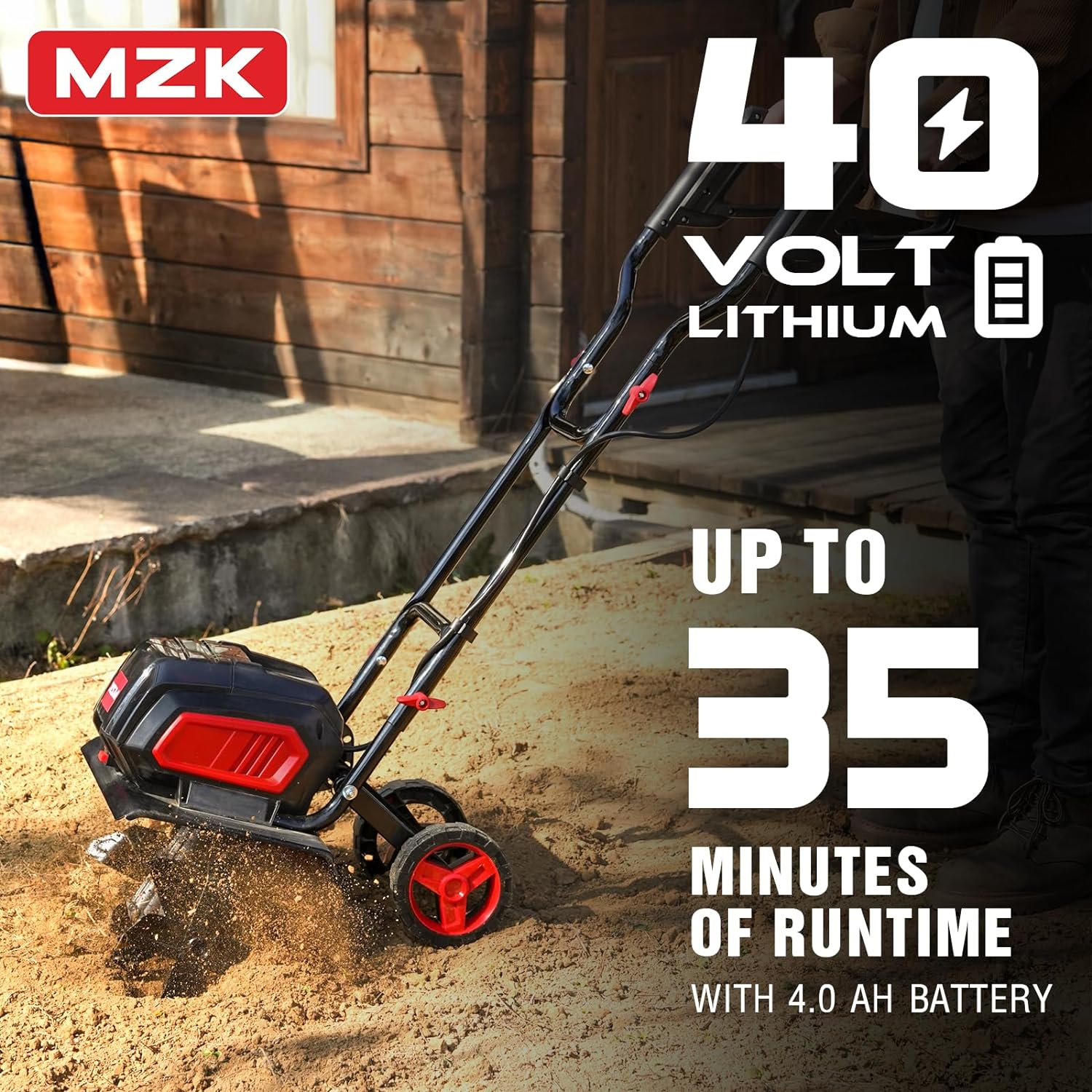 40V 12-inch Cordless Garden Tiller with 2 * 4.0Ah Battery and Fast Charger F1299
