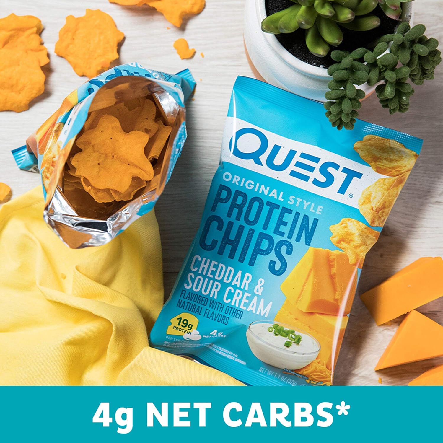 Cheddar & Sour Cream and Loaded Taco Flavors Protein Chips, 1.1 Ounce (Packs of 12) G574144