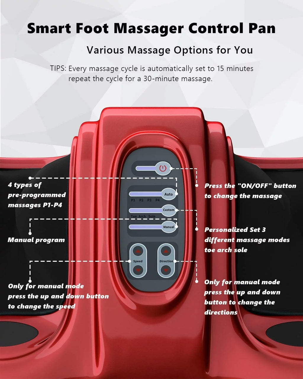 Electric Foot Massager with Remote and 3 Massage Modes H60978