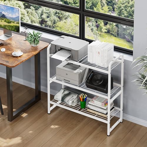 Black 30.75 Inch Heavy Duty Metal Wire 3 Tier Shelving Unit C1390