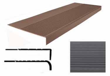 Non Slip Safety Rubber Stair Treads 12-1/4 in. x 42 in. L278136