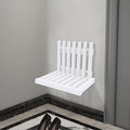 White Rubber Wood Wall Mounted Folding Stool Bench K908