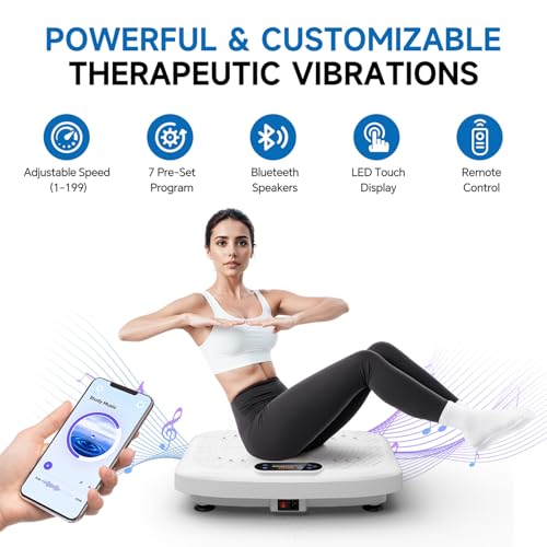 Vibration Plate Exercise Machine with 199 Adjustable Speeds, 450 Lbs Capacity N772