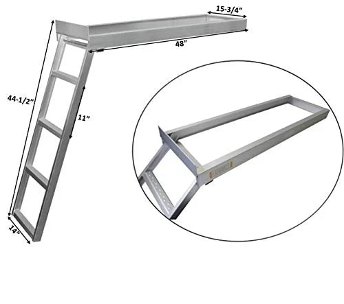 Anodized Aluminum 4 Step Flat Front Ladder Capacity 300lbs M1918