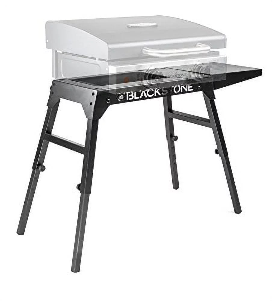 Black Universal Griddle Stand with Adjustable Leg and Side Shelf C427164