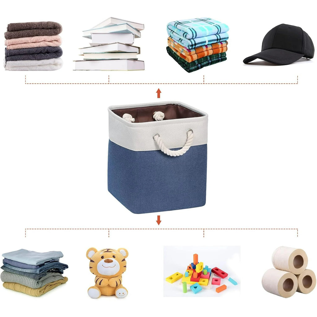 Set of 6 Fabric Storage Bins with Handles D940471