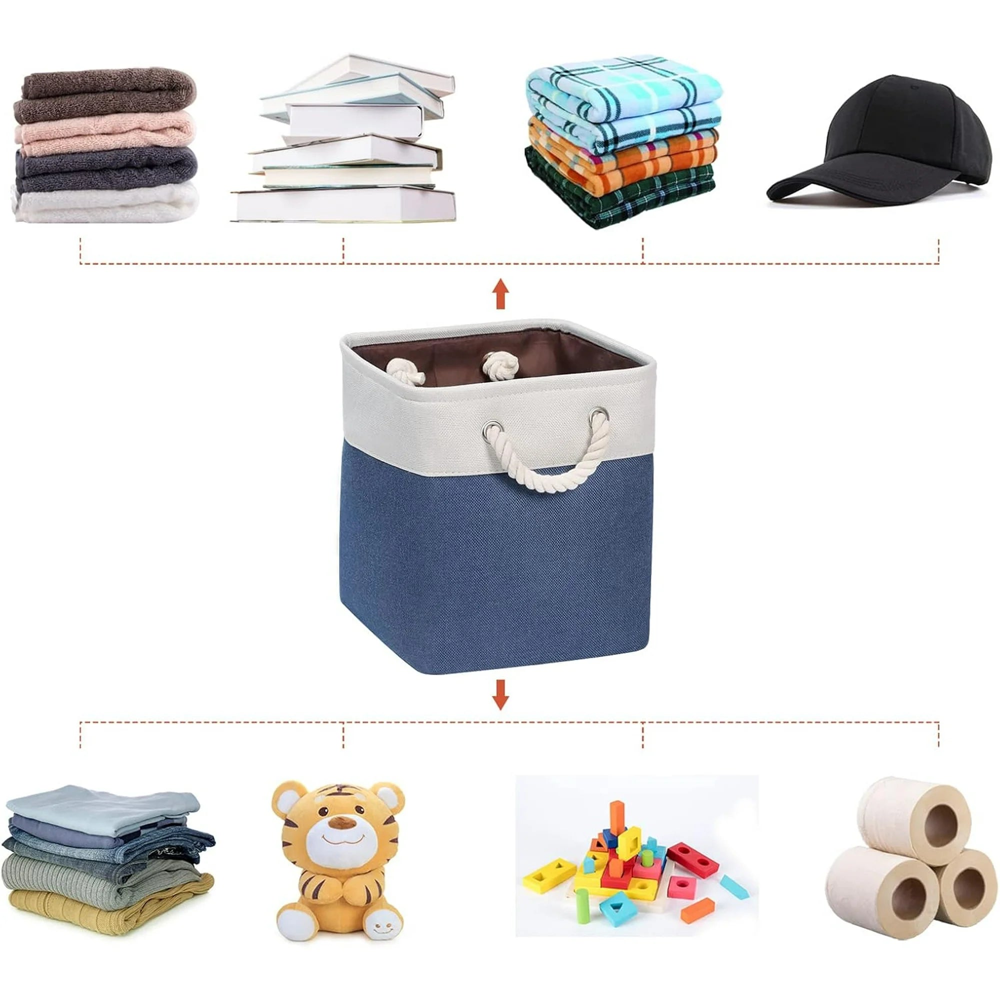 Set of 6 Fabric Storage Bins with Handles D940471