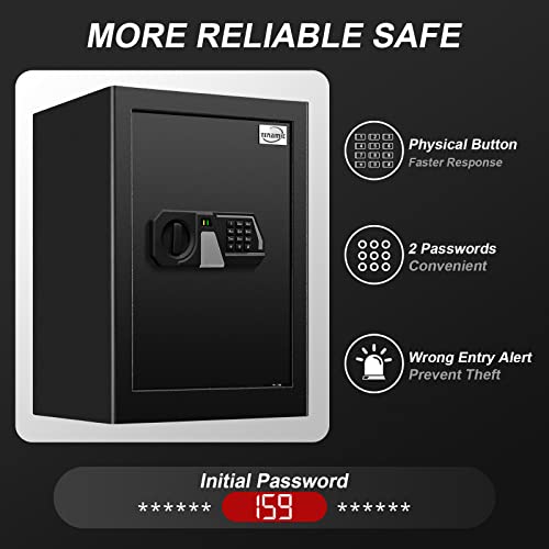 Black 2.0 Cuft Electronic Digital Security Safe Box with Internal Light Y573471