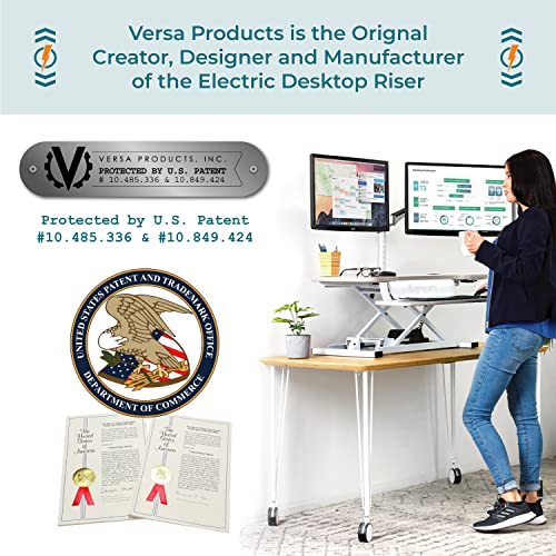 Black Electric Standing Desk Converter with Keyboard Tray and USB Port C750