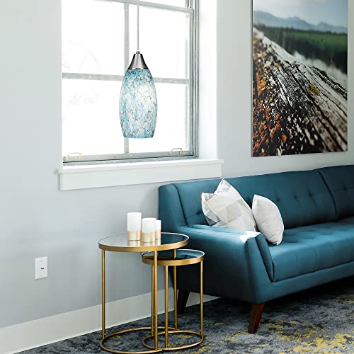Glass Plug in Pendant Light with Handcrafted Art Glass Shade D626916