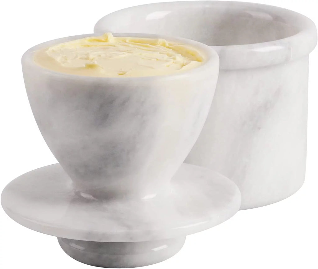 White Natural Marble Butter Dish Cover D3083