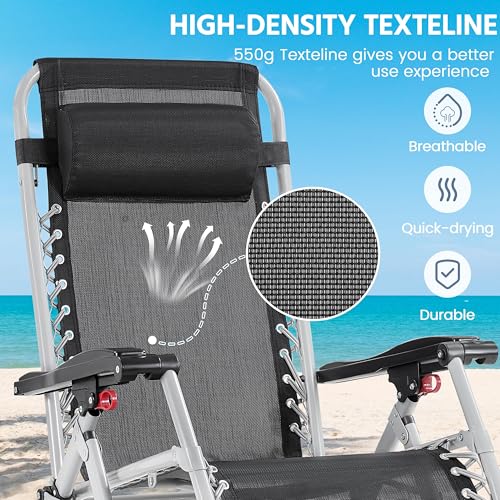 Gray Folding Reclining Lounge Chair with Removable Pad G170