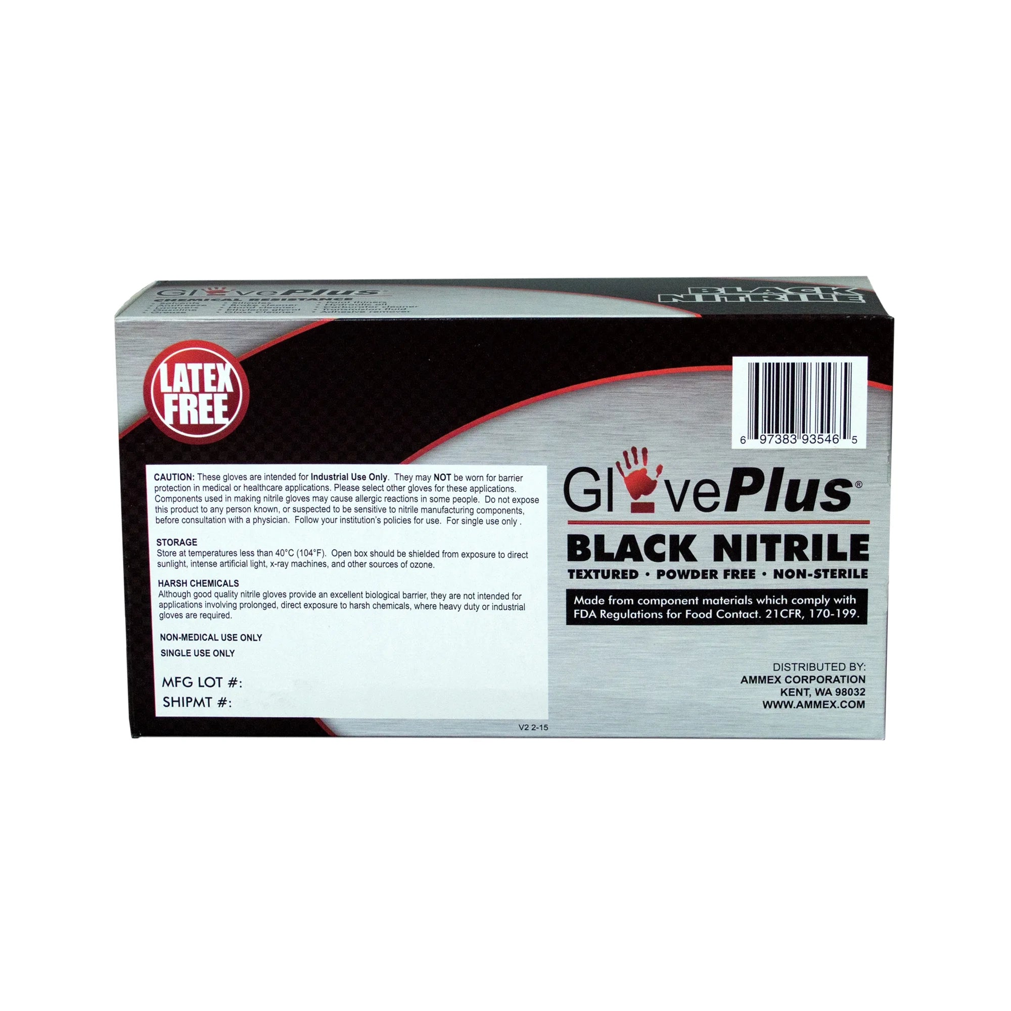 Large Black Nitrile Industrial Gloves, 1000 Per Case U396