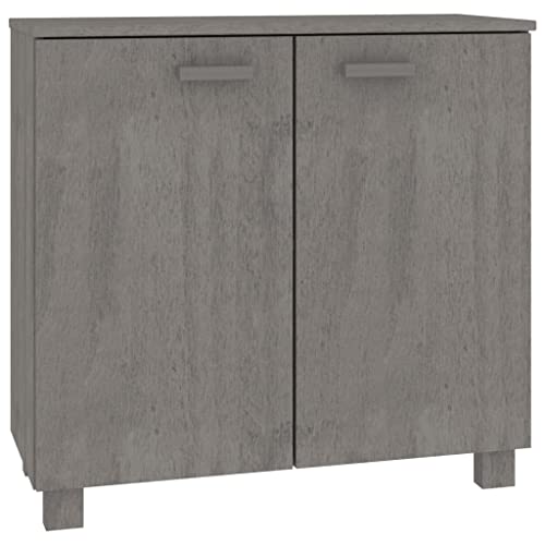 Light Gray Solid Wood Pine Sideboard with 2 Doors Q394