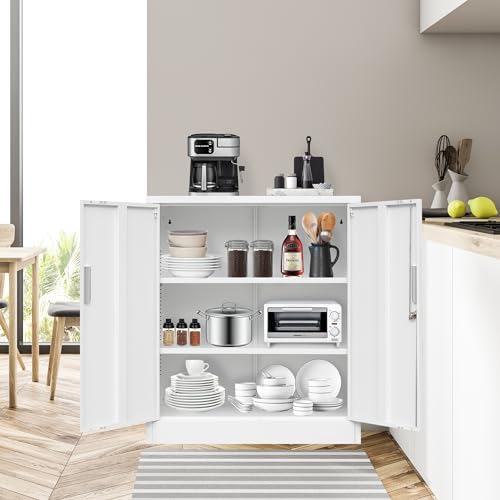 Black 36.2" H Metal Storage Cabinet with Shelves and Doors G52171