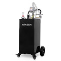 30 Gallon Portable Gas Caddy Fuel Storage Tank with Hand Siphon Pump and Rolling Solid Rubber Wheels Z134233