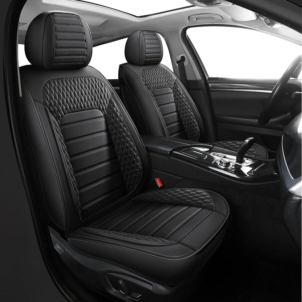 Grey Faux Leather Car Seat Covers Full Set (Front only) P18097
