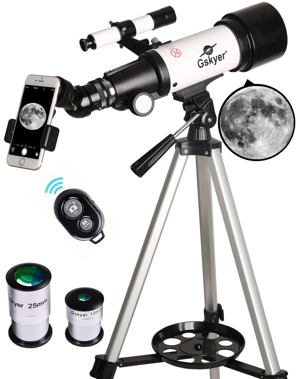 70mm Aperture 400mm AZ Mount Refractor Telescope O352