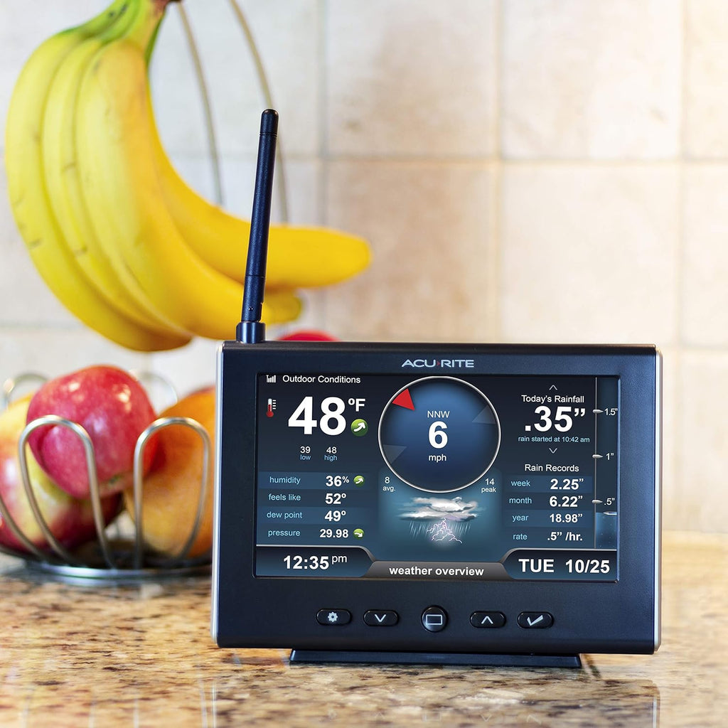 White Black Weather Station with HD Display U69875