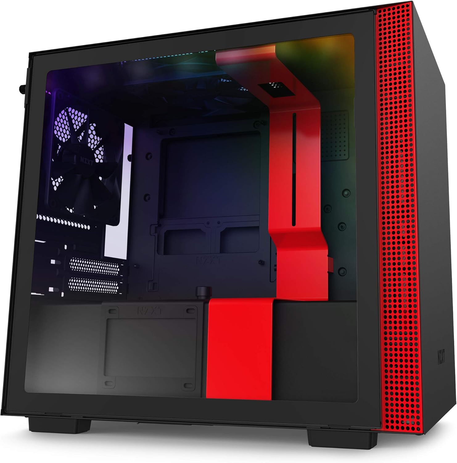Black Mini-ITX PC Gaming Case with Tempered Glass Side Panel J755