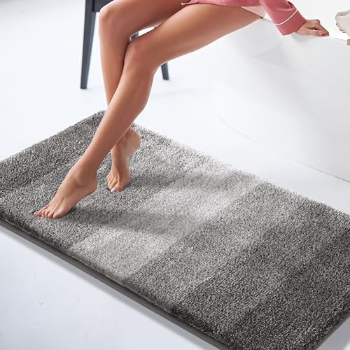 Blue Gray 24"x17" Microfiber Bath Rug W479968