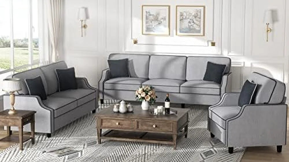 Light Gray Fabric Accent Armchair C89399