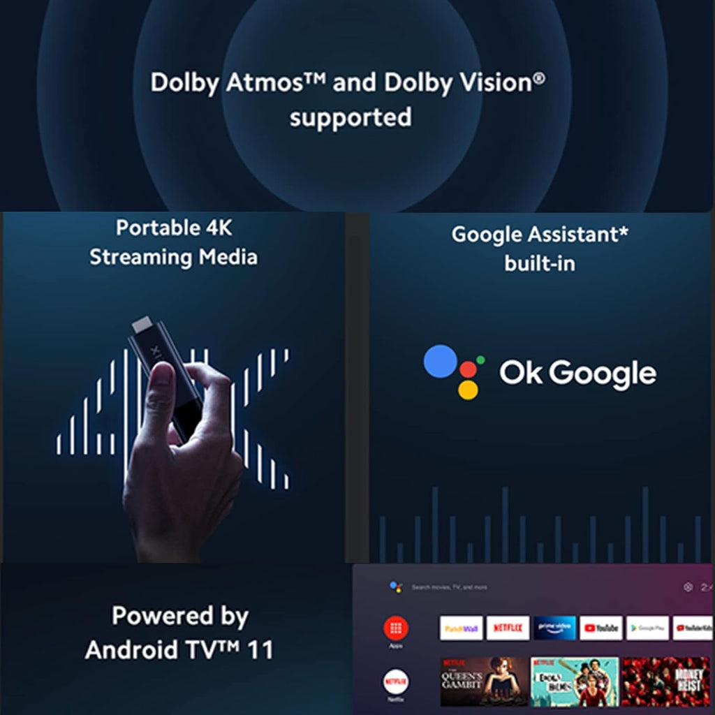 4K Ultra HD Streaming Device with Android TV 11 and Google Assistant Voice Remote B6152
