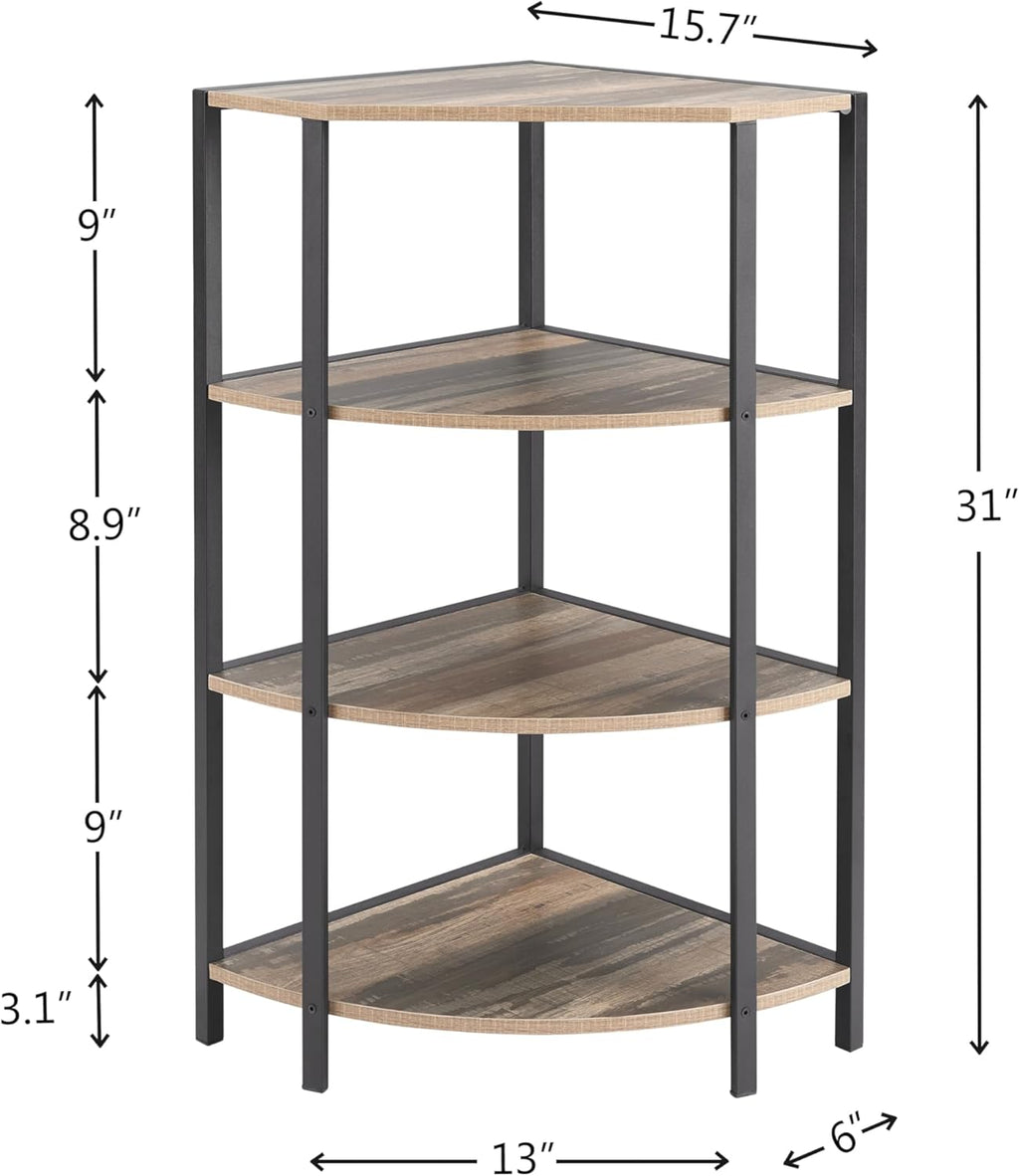 4-Tier Corner Bookshelf Ladder Shelf O335