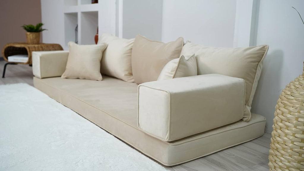 4" Thickness Velvet Floor Sofa U540635