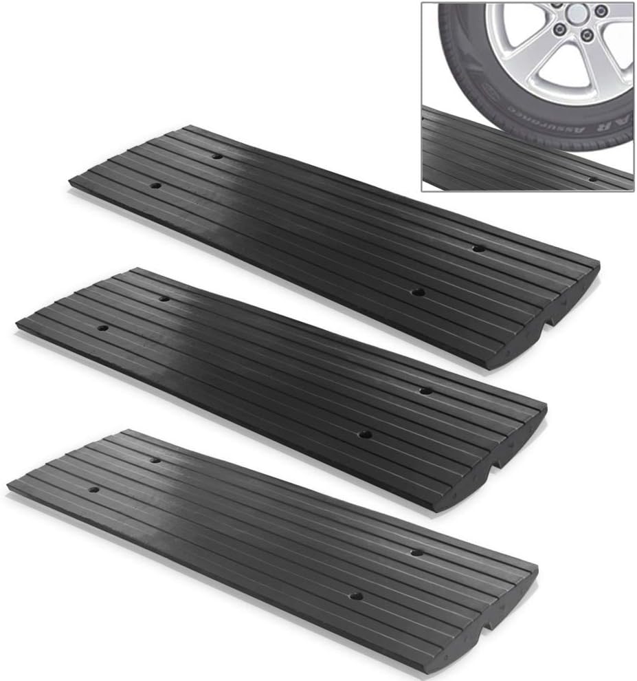 3 Pack Heavy Duty Rubber Curb Ramps O34353
