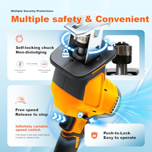 Brushless Motor Electric Meat and Bone Saw, 3000mAh Handheld Butchering Tool with 3 Blades S36920