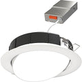 Wafer-Thin LED Downlight, Adjustable Trim, Switchable CCT 2700K-5000K, 90+ CRI, Matte White, 6-Inch F557490