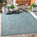 6'7" x 9'6" Turquoise Area Rug W2508