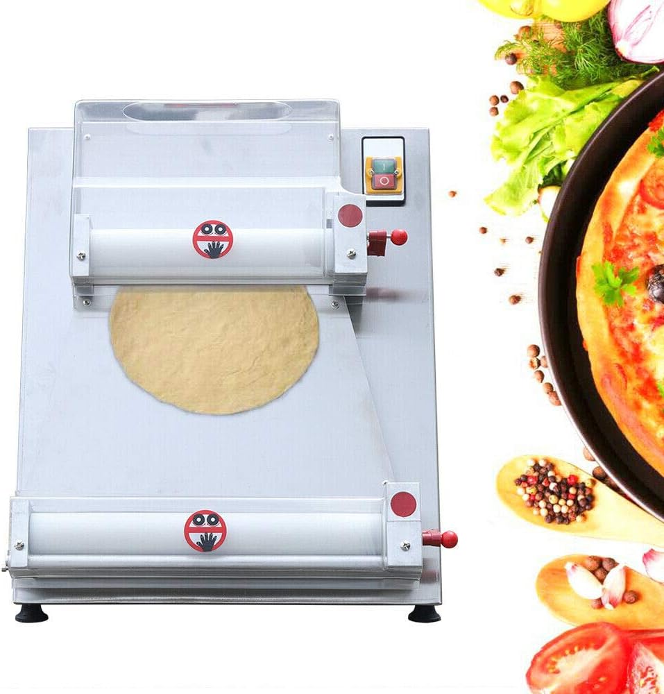Pizza Dough Roller Sheeter, 370W 3-15 inch Commercial Pizza Dough Press Machine A607