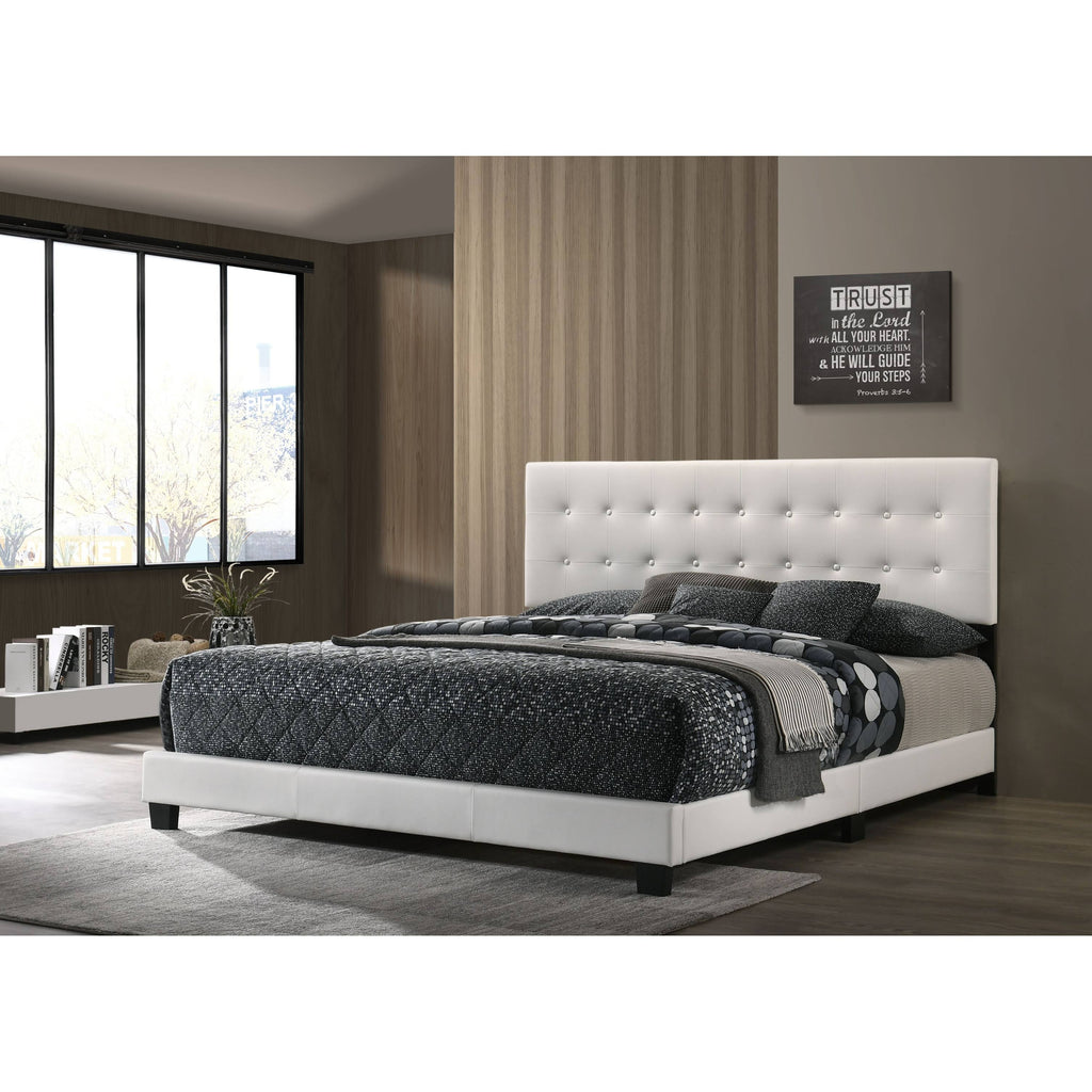 Black Faux Leather Twin Bed Q611795