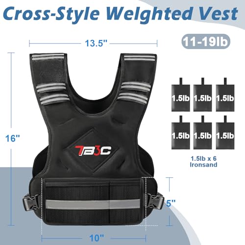 Adjustable Weighted Vest with 6 Ironsand Weights D7941