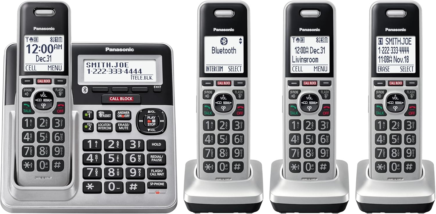 4-Handset DECT 6.0 Bluetooth Phone Bundle J587376