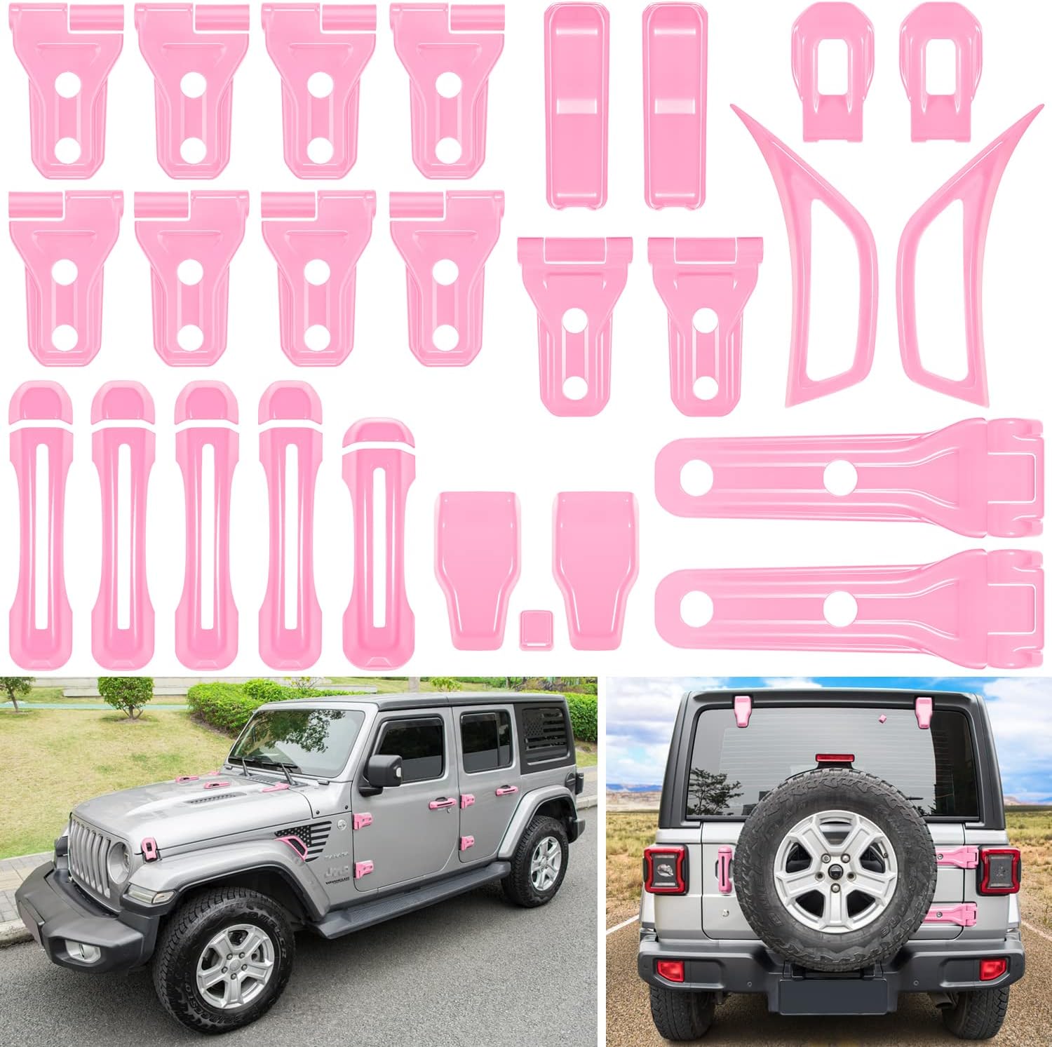 White 26PCS Exterior Decoration Trim Kit for Jeep Wrangler JL JLU F287614