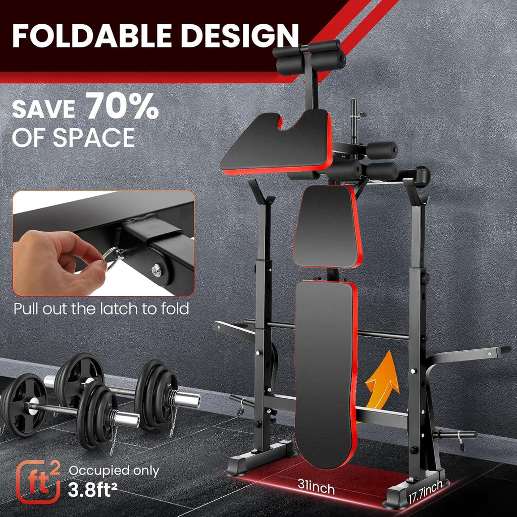Adjustable Olympic Weight Bench Set with Preacher Curl & Leg Developer Z275889
